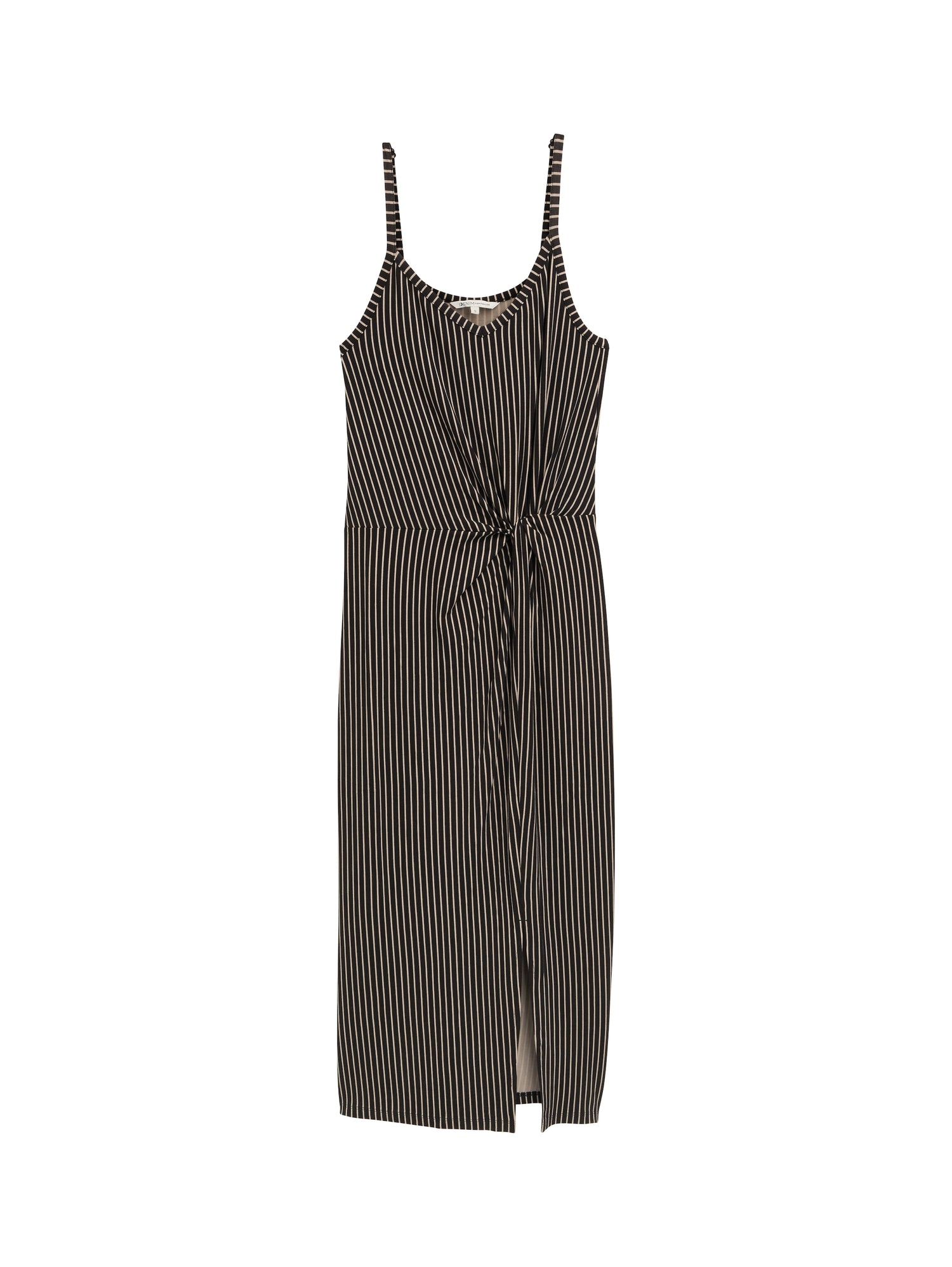 Tom Tailor Damen Midi-Kleid Knoten-Detail Viskose Elasthan