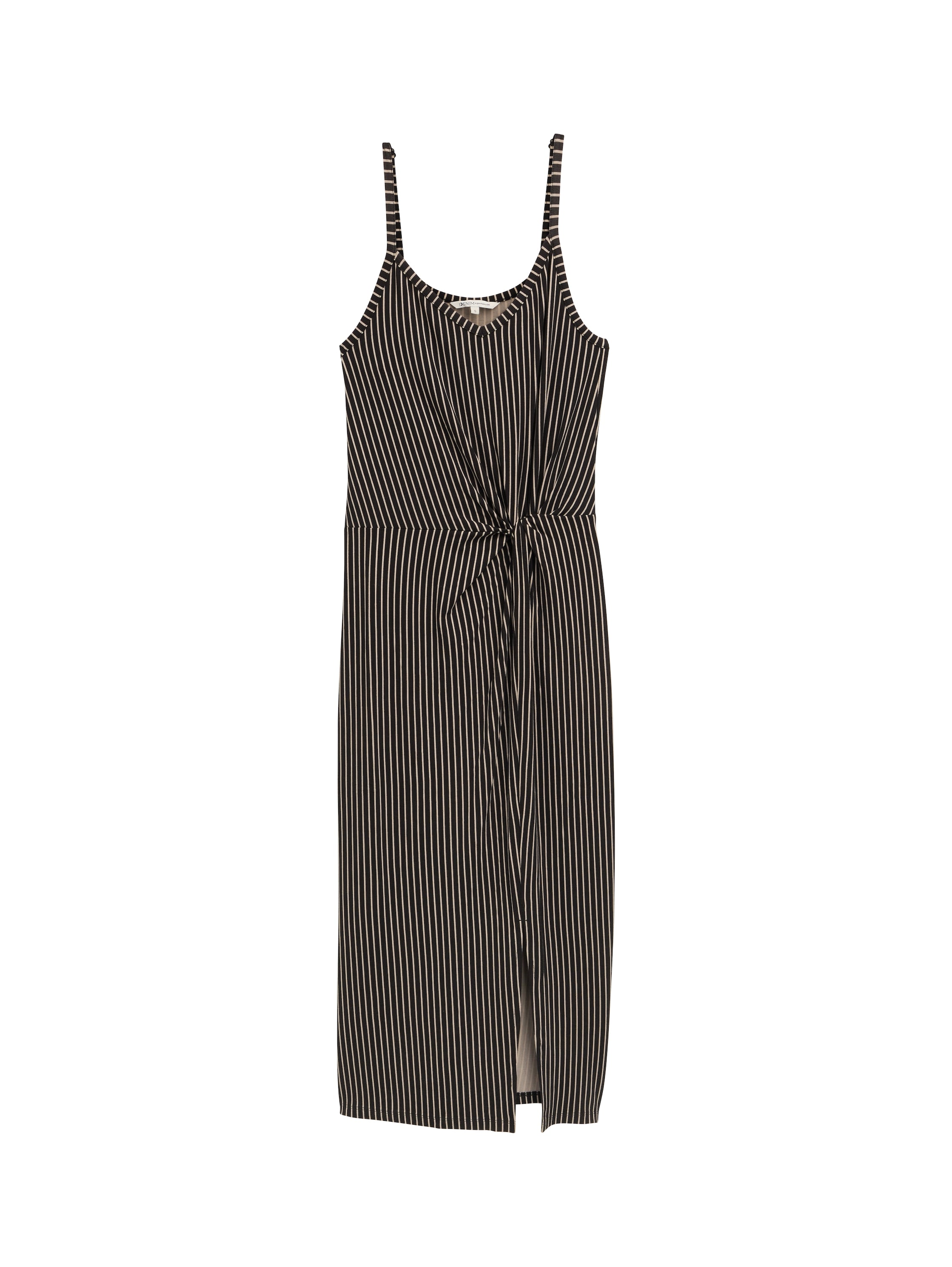 Tom Tailor Damen Midi-Kleid Knoten-Detail Viskose Elasthan