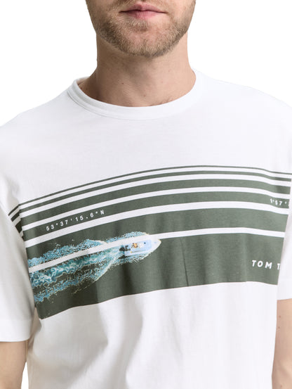 Tom Tailor Denim T-Shirt Erwachsene Männlich mit Foto-Print