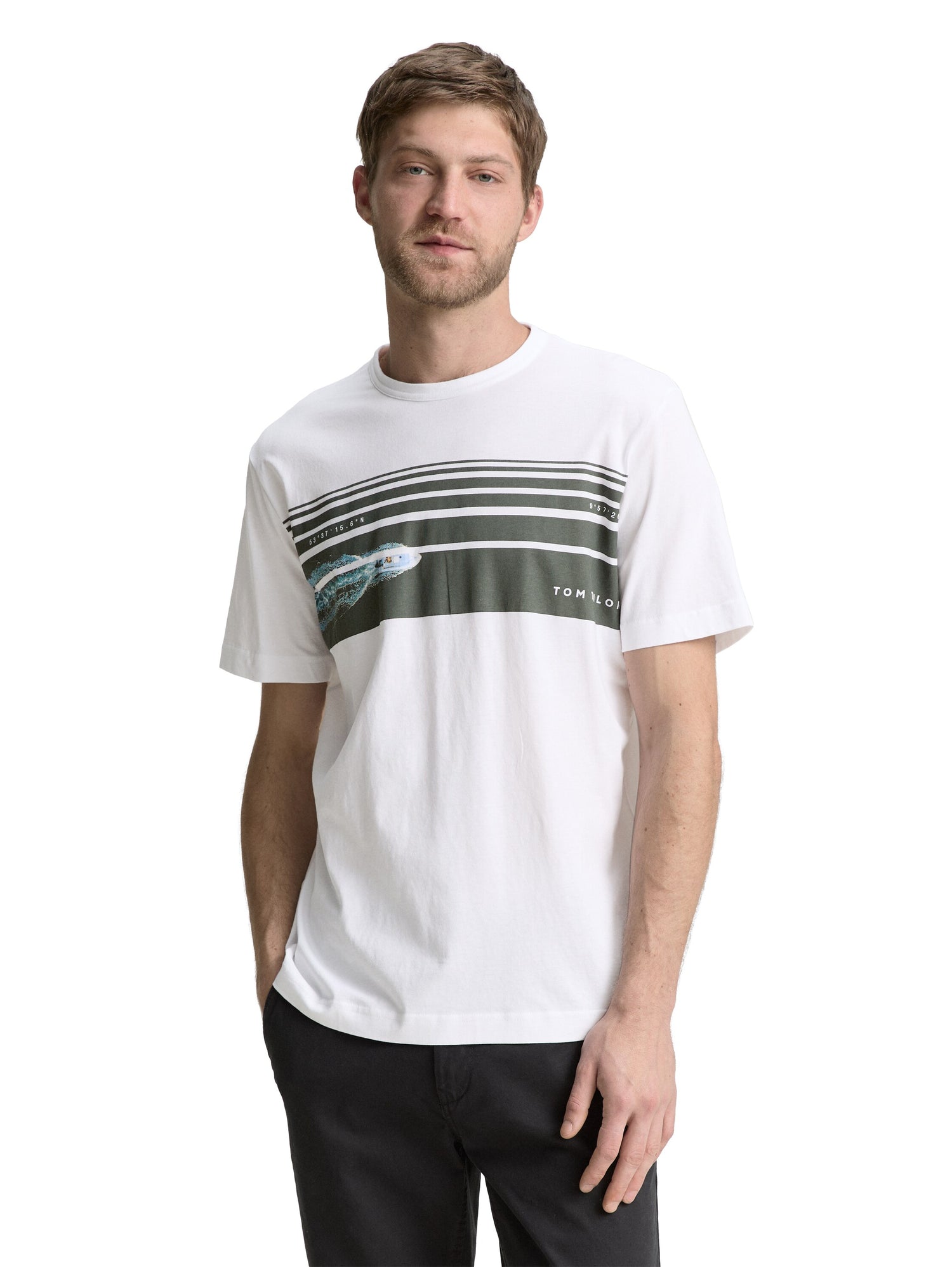 Tom Tailor Denim T-Shirt Erwachsene Männlich mit Foto-Print