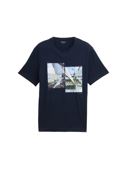 Tom Tailor Denim T-Shirt Erwachsene Männlich mit Foto-Print