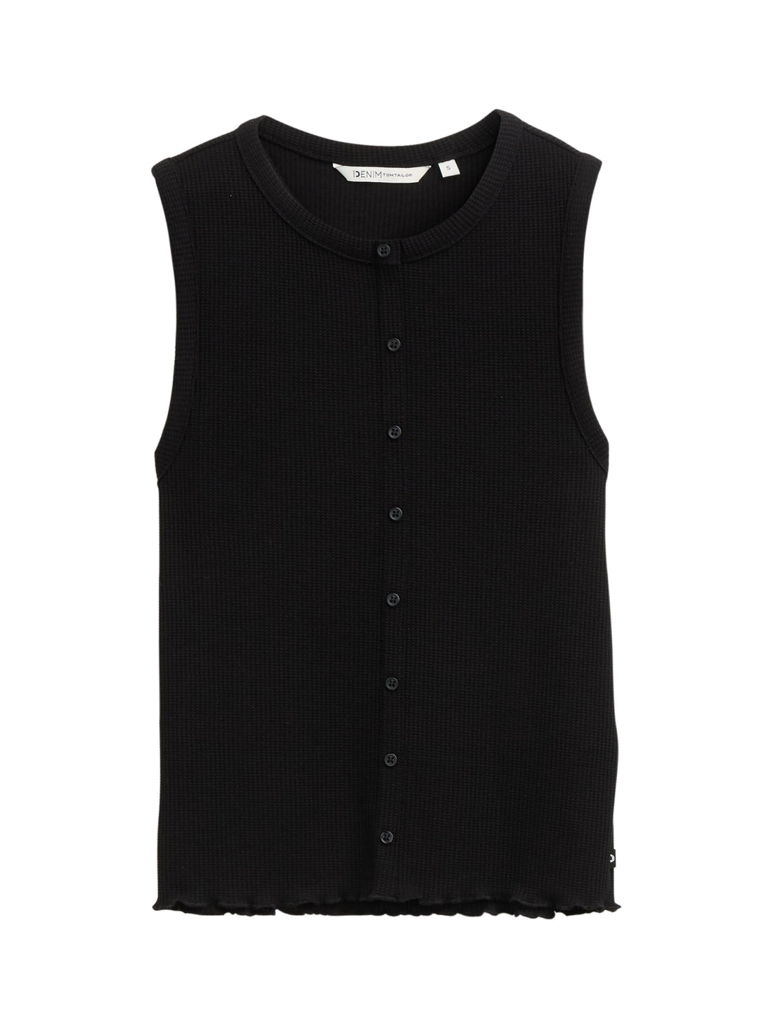 Tom Tailor Denim Ärmelloses Top Female Zuknöpfbar Waffelstruktur