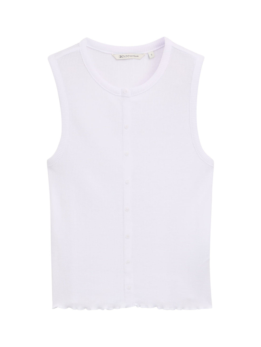 Tom Tailor Denim Ärmelloses Top Female Zuknöpfbar Waffelstruktur