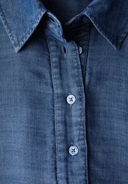 CECIL Knielanges Jeanskleid Damen Sommerliches Denim Kleid Blau
