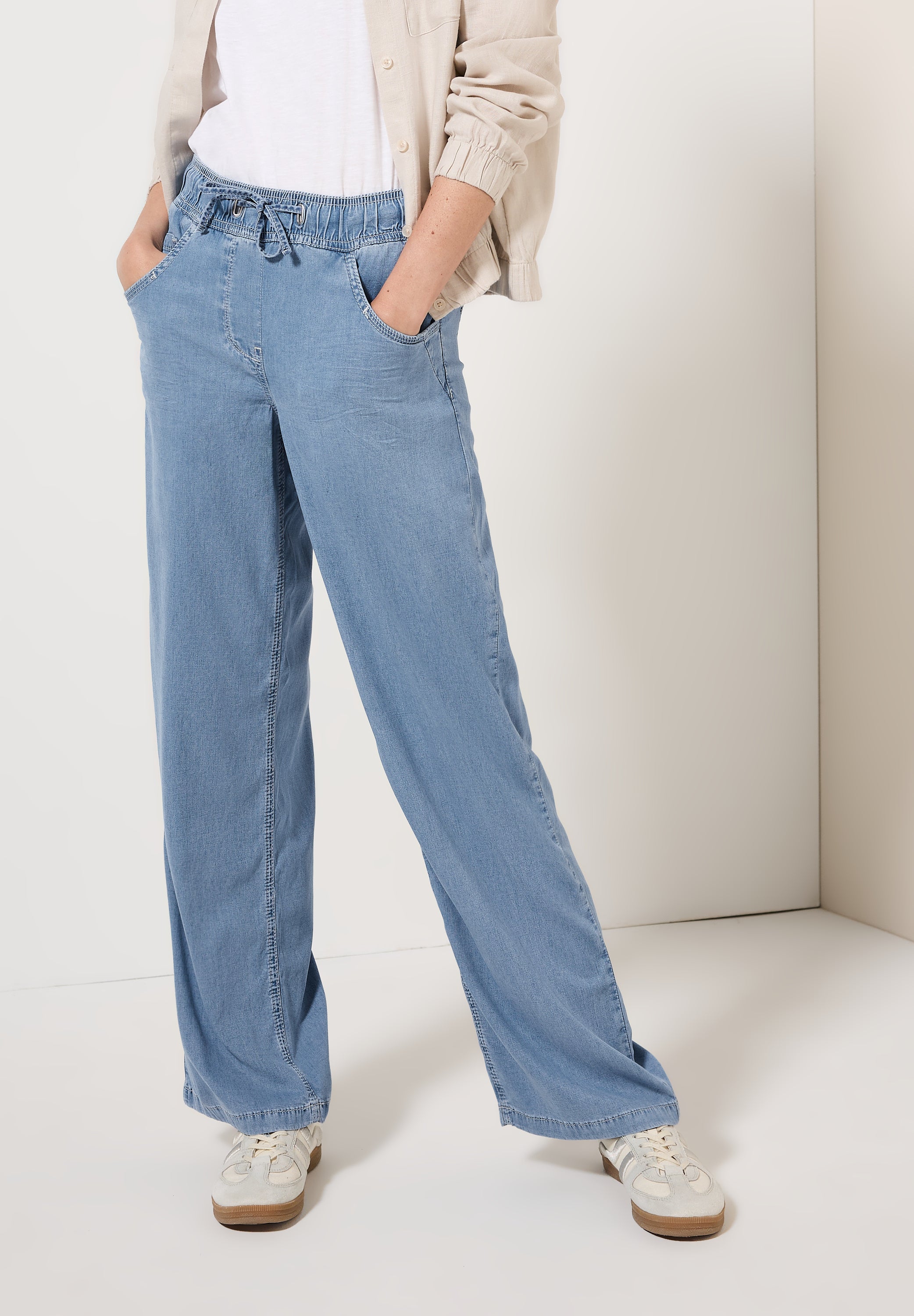 CECIL Wide Leg Jeans Damen Loose Fit High Waist Elastischer Bund
