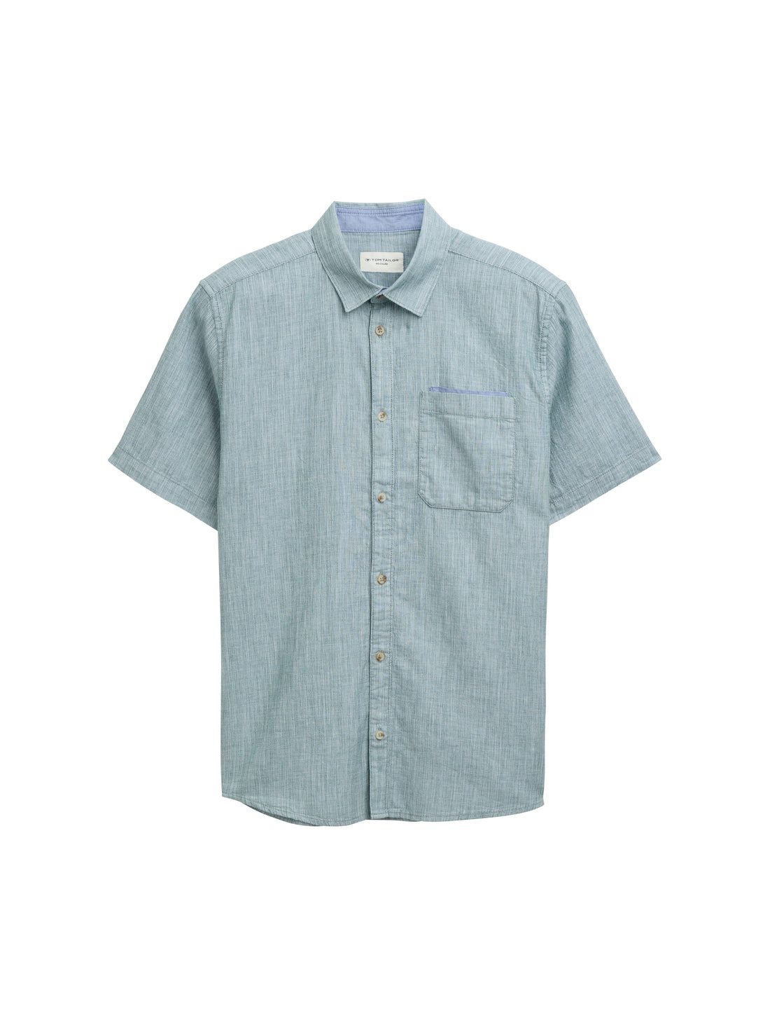 Tom Tailor Denim Baumwollhemd für Erwachsene Männer mit Chambray-Detail