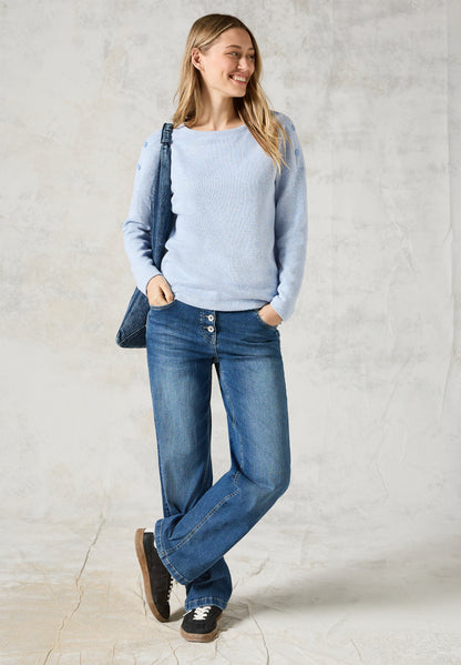 CECIL Melange Shirt mit Knöpfen Damen whisper blue
