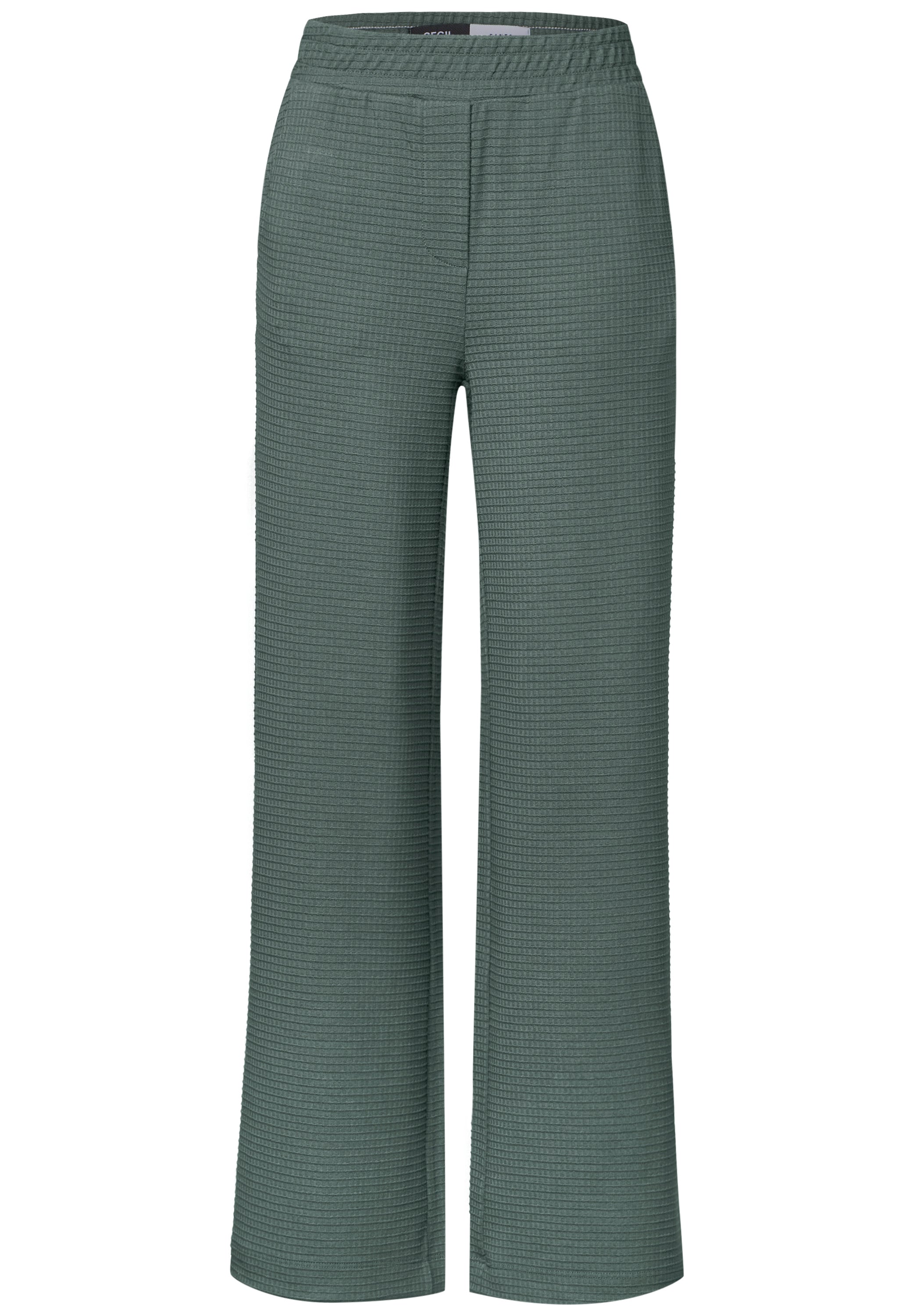 CECIL Loose Fit Damen Hose mit Wide Legs und Waffelstruktur