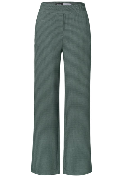 CECIL Loose Fit Damen Hose mit Wide Legs und Waffelstruktur