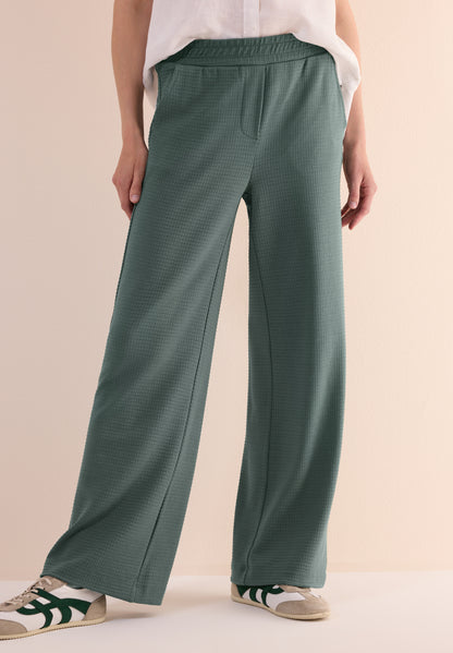 CECIL Loose Fit Damen Hose mit Wide Legs und Waffelstruktur