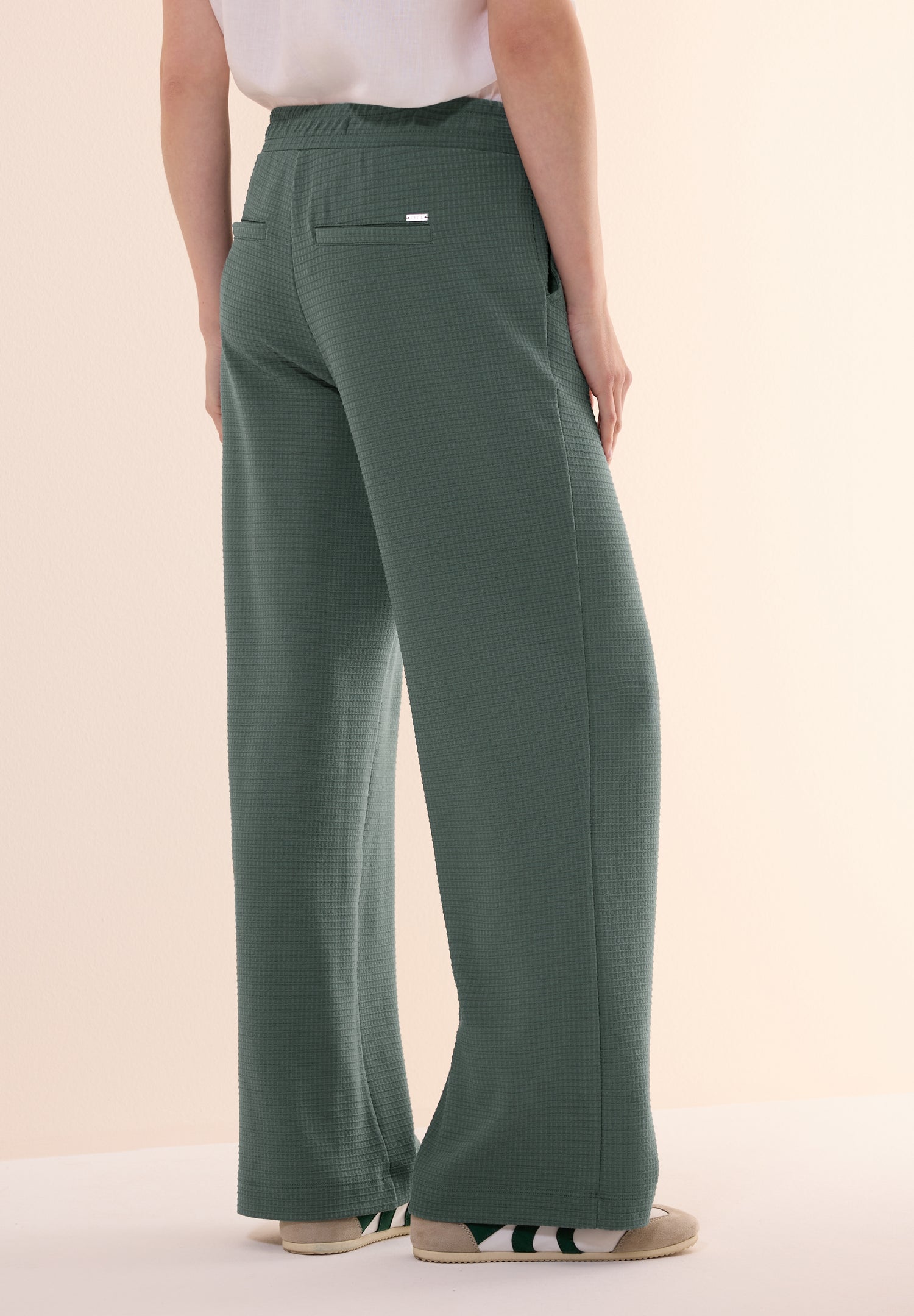 CECIL Loose Fit Damen Hose mit Wide Legs und Waffelstruktur