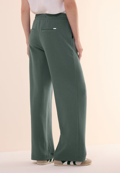 CECIL Loose Fit Damen Hose mit Wide Legs und Waffelstruktur