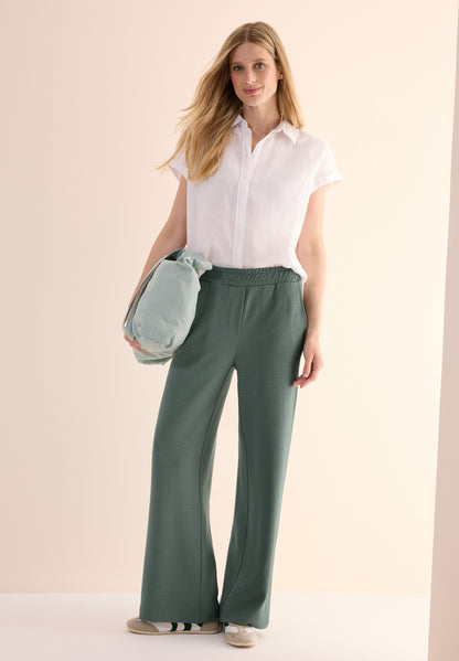 CECIL Loose Fit Damen Hose mit Wide Legs und Waffelstruktur