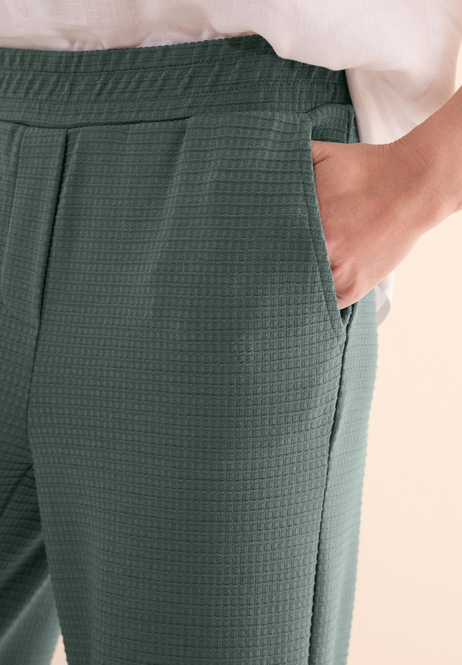 CECIL Loose Fit Damen Hose mit Wide Legs und Waffelstruktur