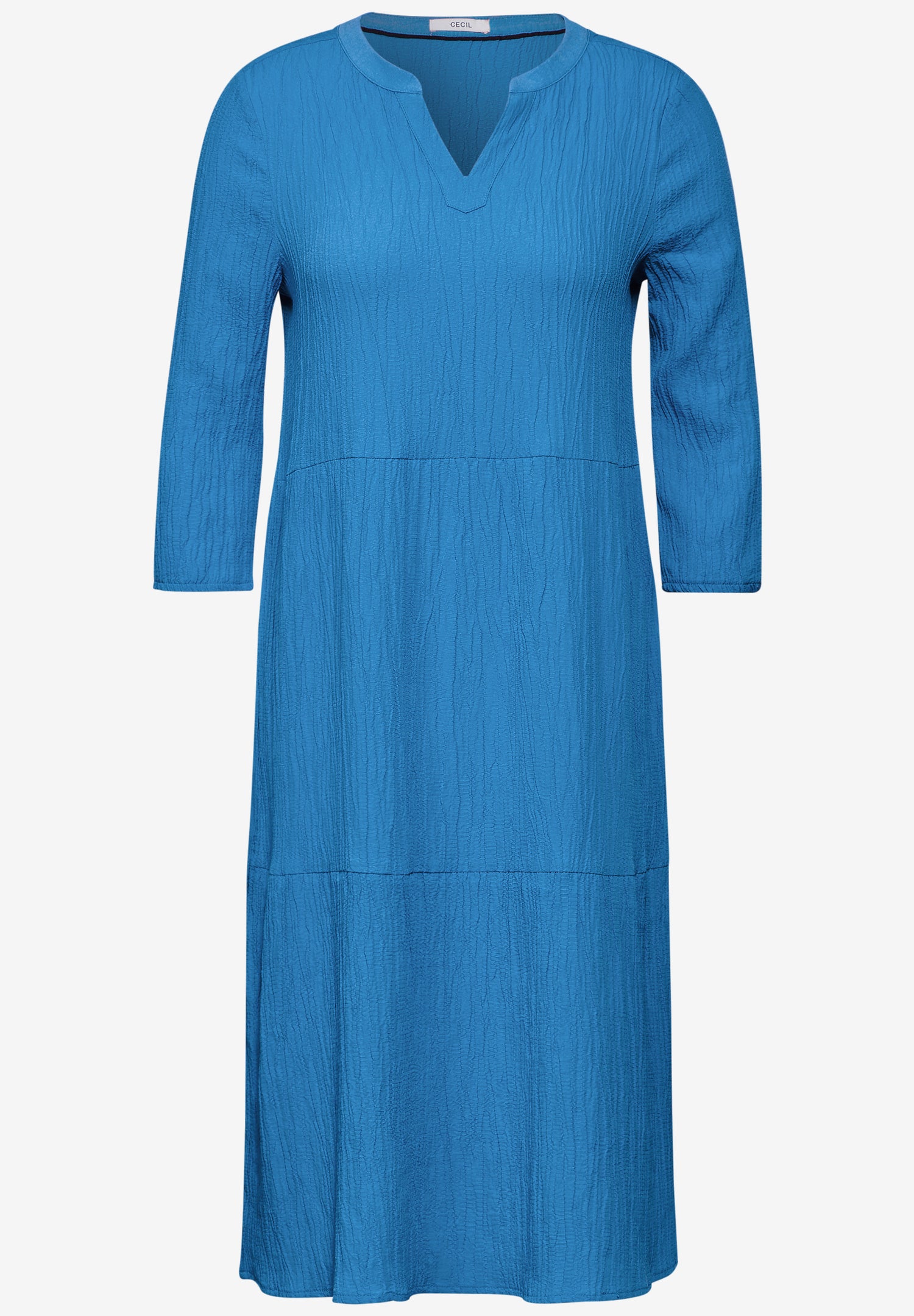 CECIL Seersucker Midikleid Damen elegante Silhouette