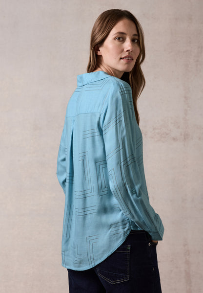 CECIL Bluse mit Folienprint Damen turquoise melange