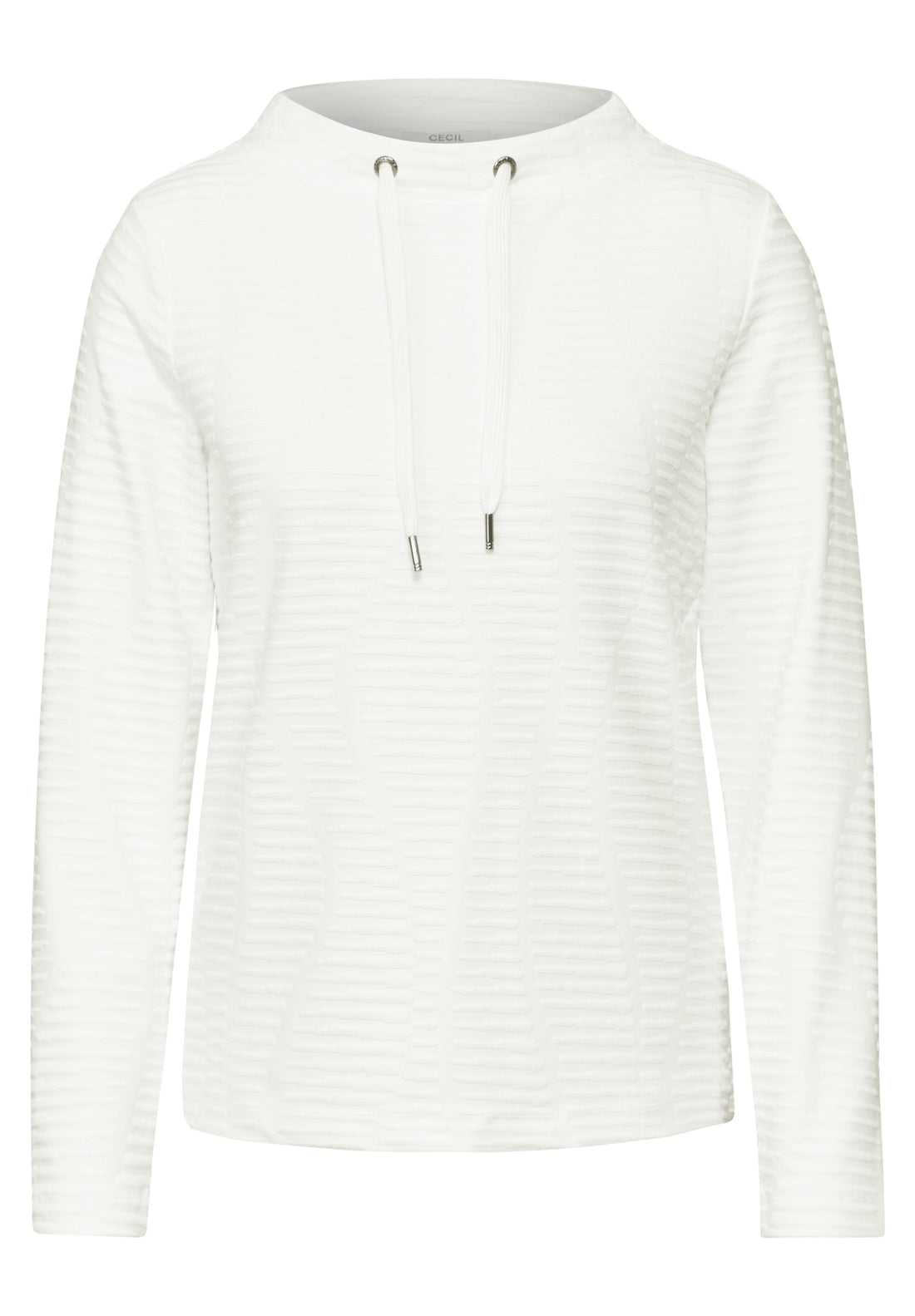 CECIL Langarmshirt Damen Gemütliches Strukturshirt mit Tunnelzug