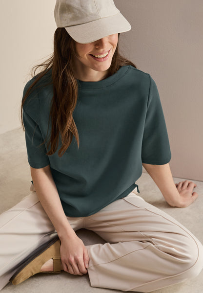CECIL Kurzarm Sweatshirt Damen slate khaki