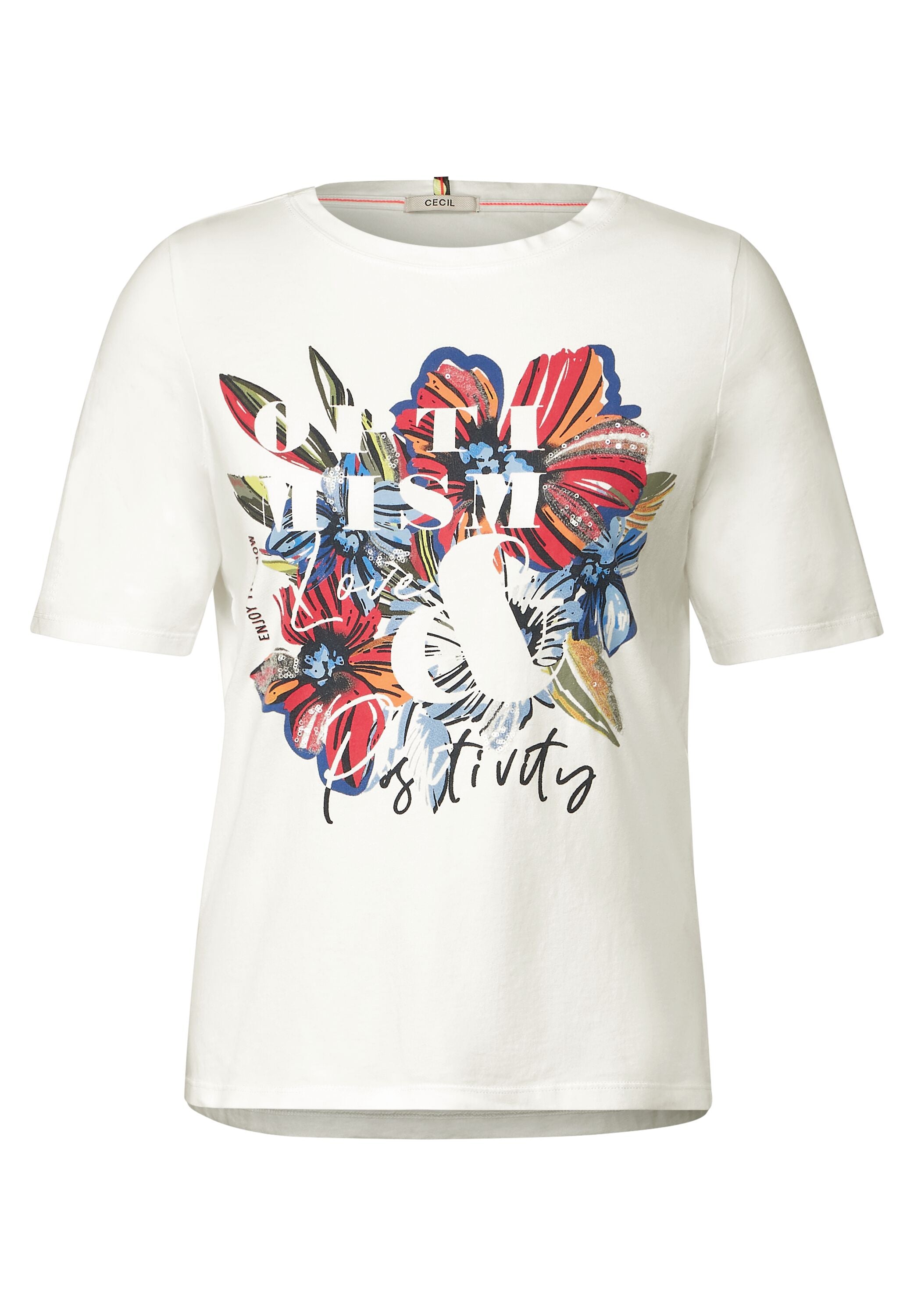 CECIL Damen T-Shirt XL Tropical Flower Print