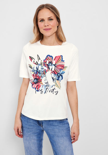 CECIL Damen T-Shirt XL Tropical Flower Print