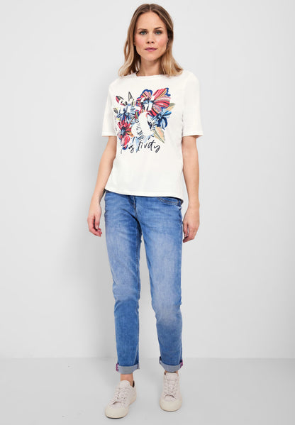CECIL Damen T-Shirt XL Tropical Flower Print