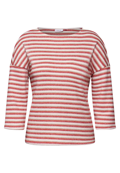 CECIL Gestreiftes Shirt Damen Modischer Strick-Look