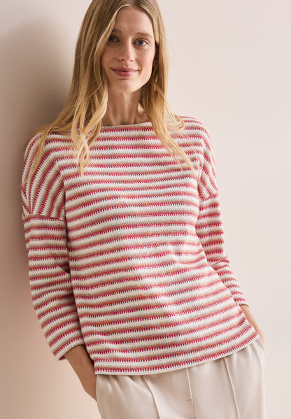 CECIL Gestreiftes Shirt Damen Modischer Strick-Look