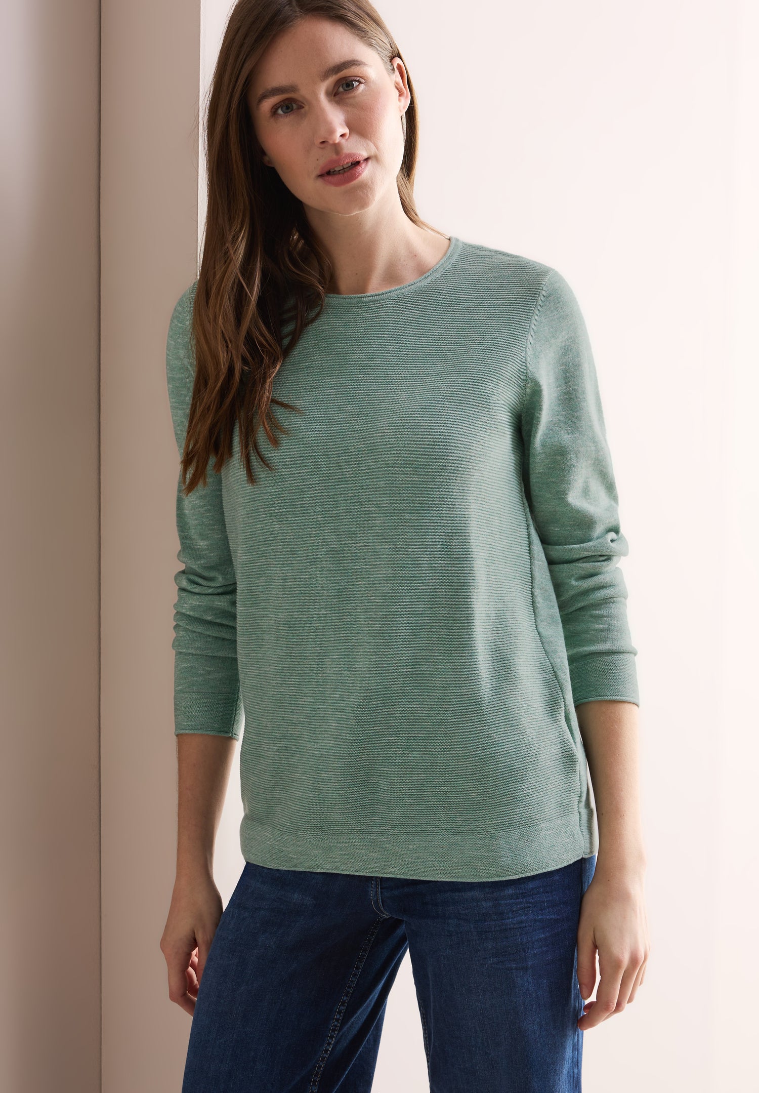 CECIL Strickpullover Damen Baumwollmix Langarm