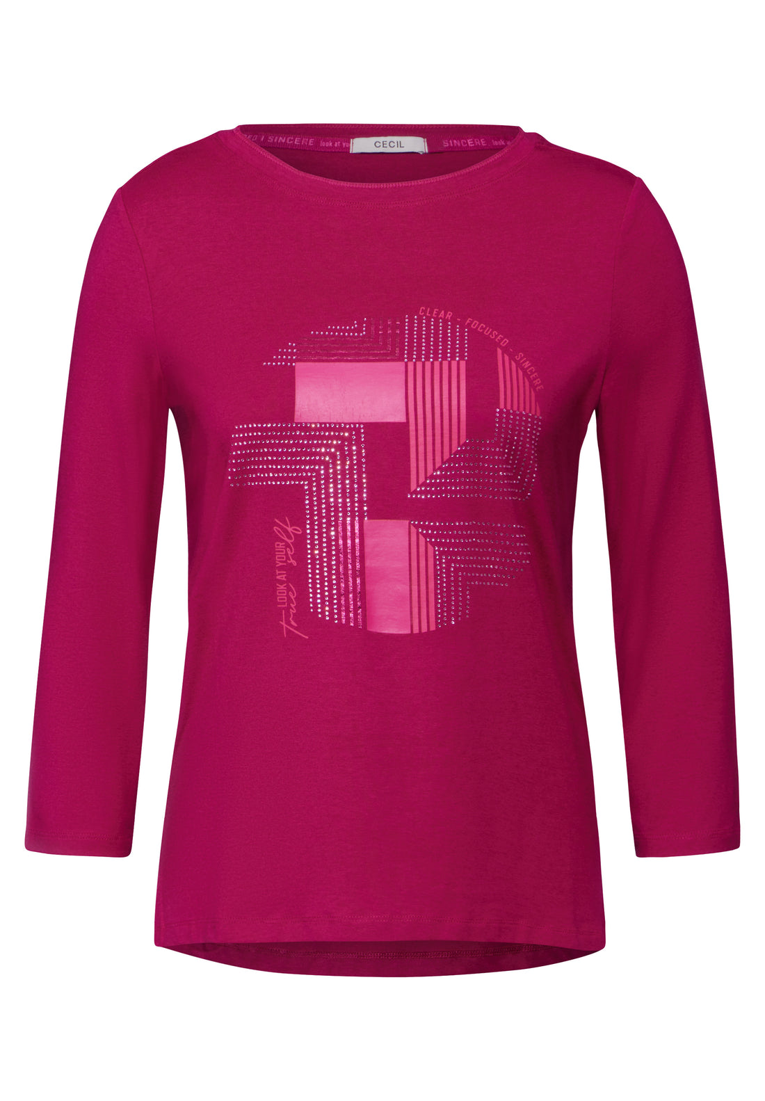 CECIL Damen Shirt mit schimmernden Details und Strassbesatz