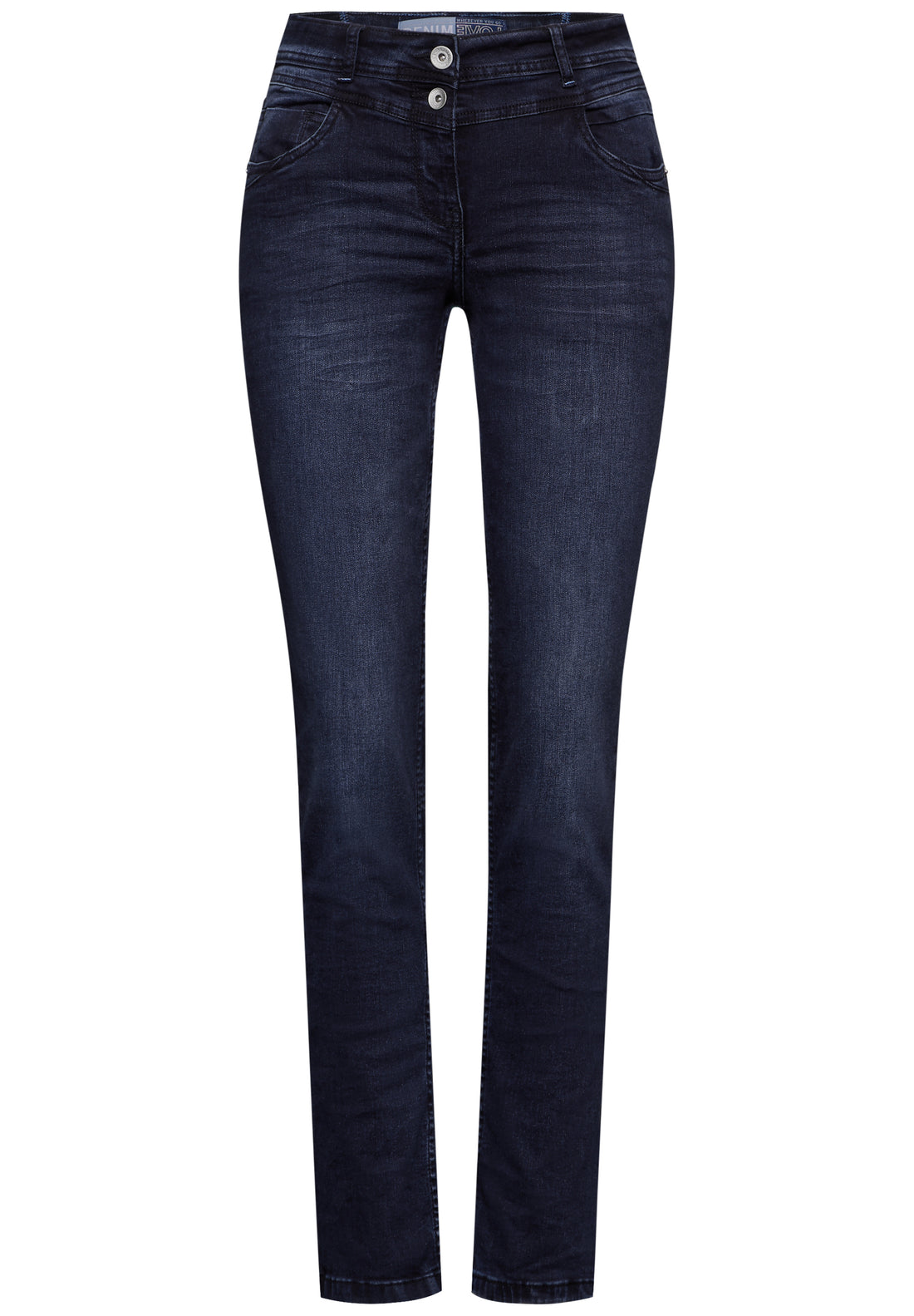 CECIL Jeans Scarlett Damen Mid Waist Slim Fit Denim blau