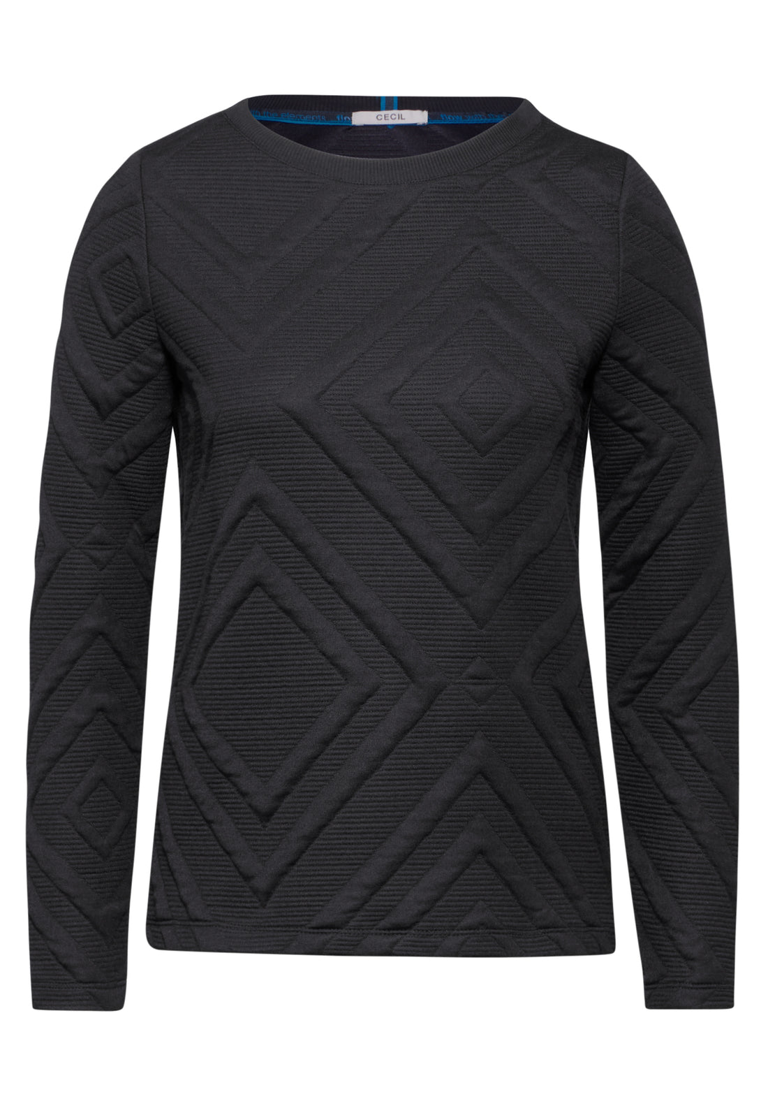 CECIL Langarmshirt Damen Strukturmuster U-Boot-Ausschnitt