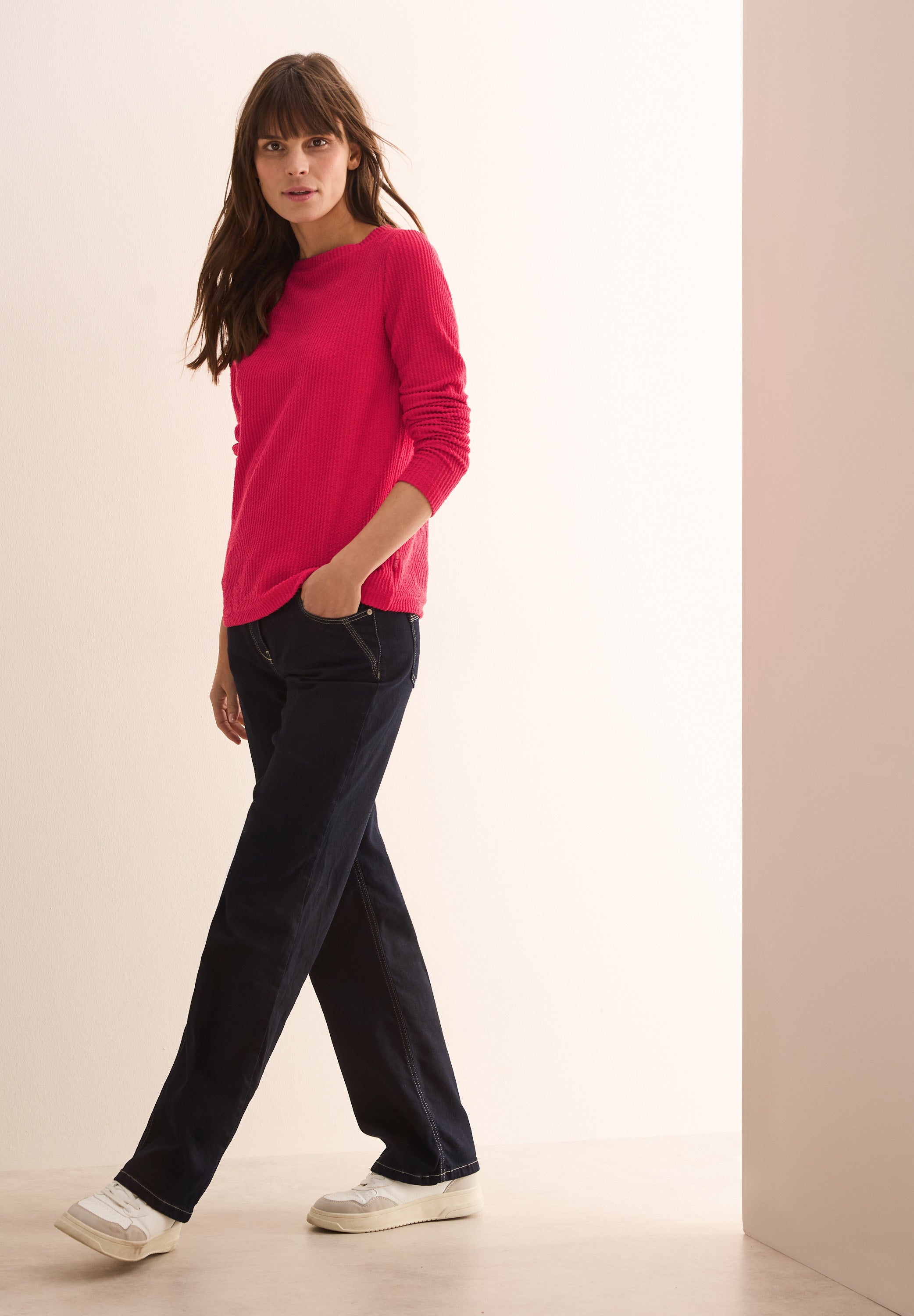 CECIL Strukturshirt Damen Softe Struktur Langarm