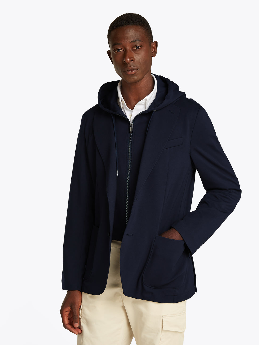 Tommy Hilfiger Herren Hybrid-Blazer mit Kapuzeneinsatz