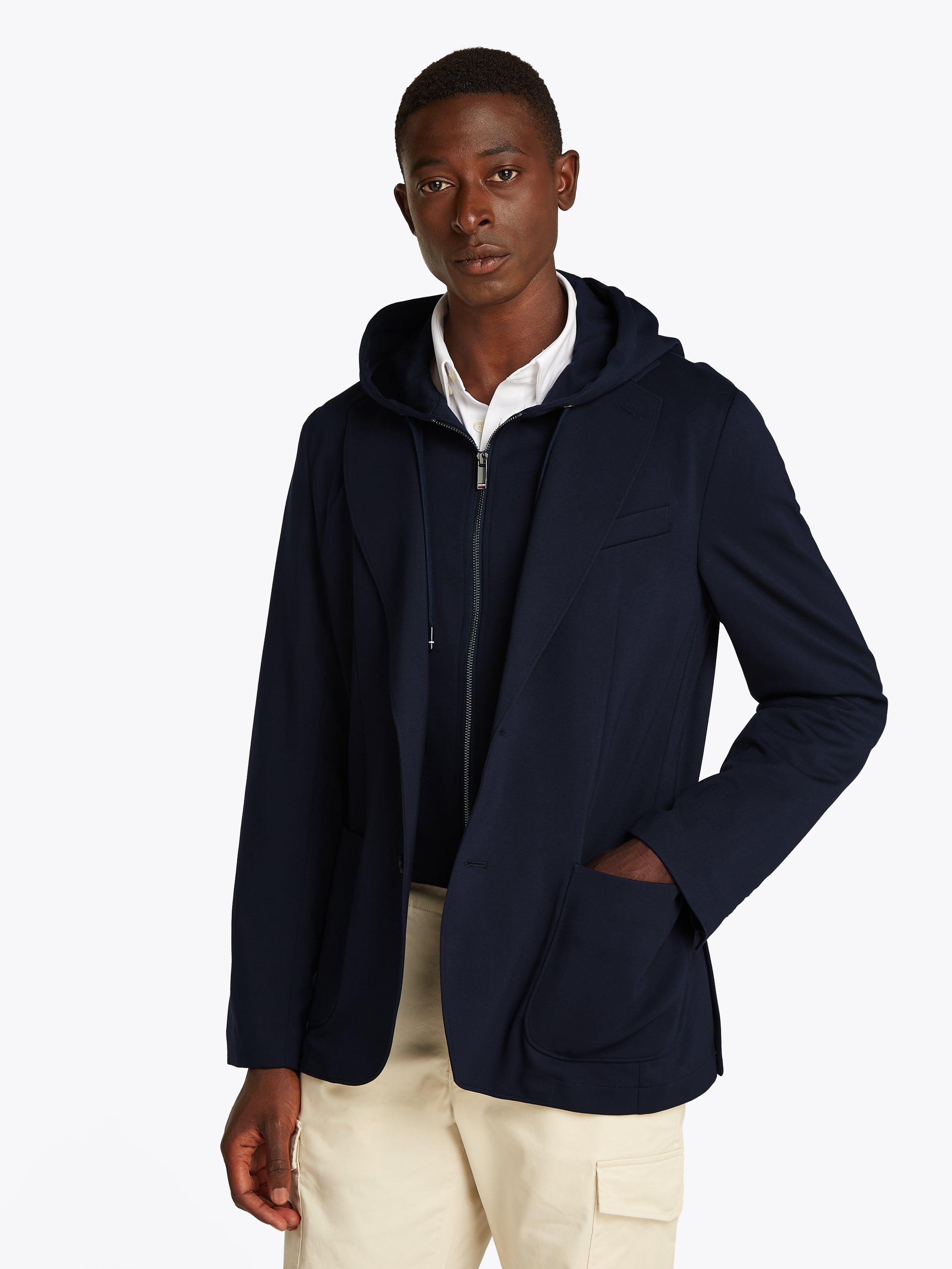 Tommy Hilfiger Herren Hybrid-Blazer mit Kapuzeneinsatz