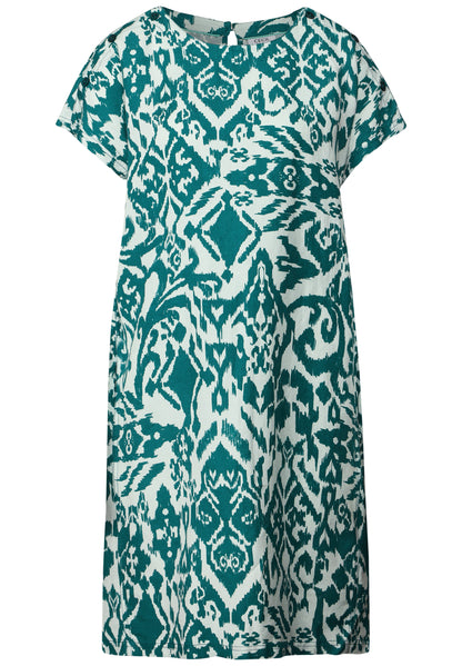 CECIL T-Shirt-Kleid Damen Grafisches Muster Leinenmix