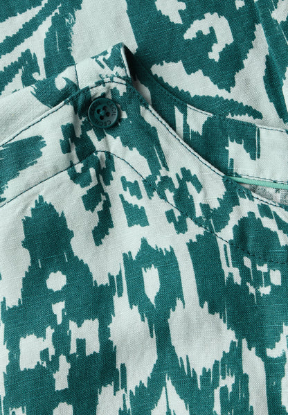 CECIL T-Shirt-Kleid Damen Grafisches Muster Leinenmix