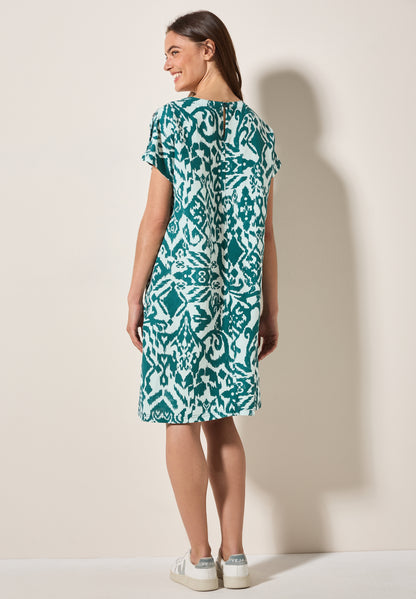 CECIL T-Shirt-Kleid Damen Grafisches Muster Leinenmix