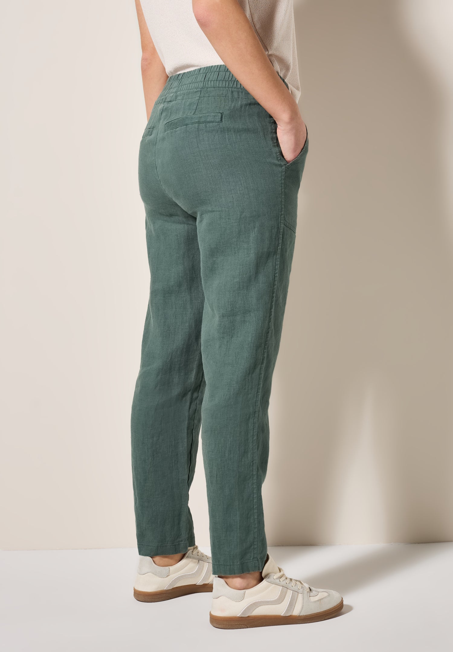 CECIL Leinenhose Damen Casual Fit Mid Waist Slim Legs