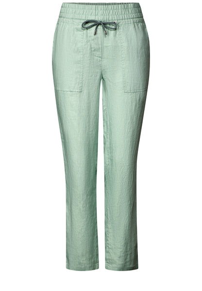 CECIL Leinenhose Damen Casual Fit Mid Waist Slim Legs