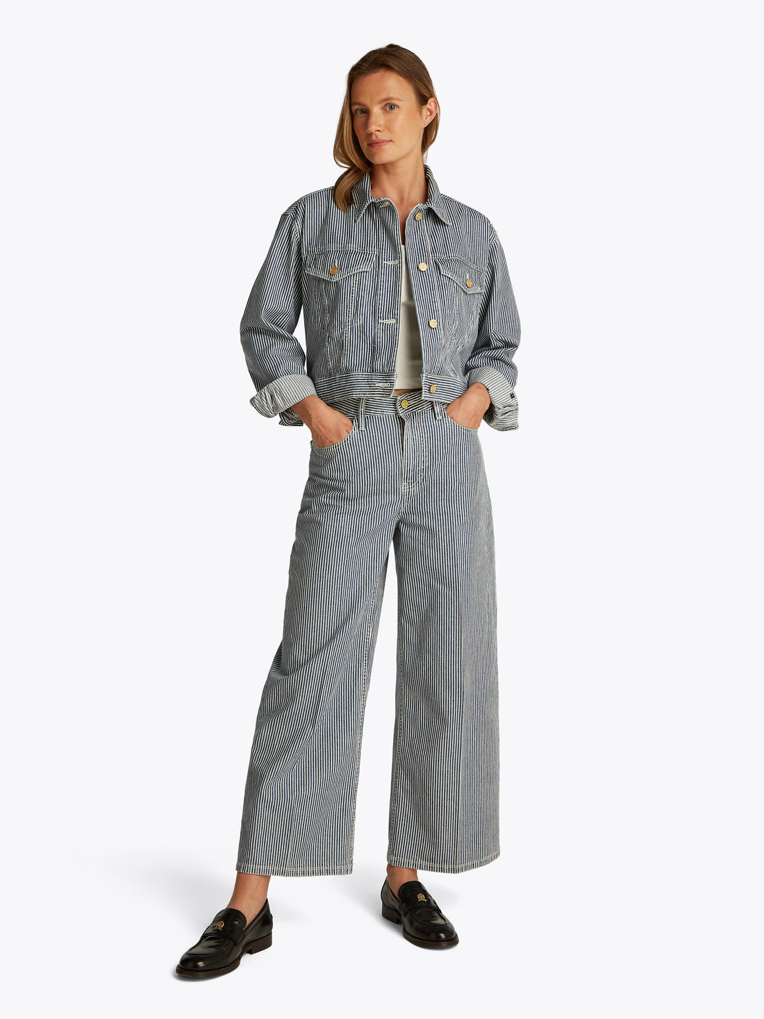 Tommy Hilfiger Damen Jeansjacke Gestreift
