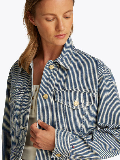 Tommy Hilfiger Damen Jeansjacke Gestreift