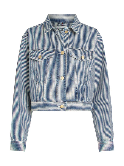 Tommy Hilfiger Damen Jeansjacke Gestreift
