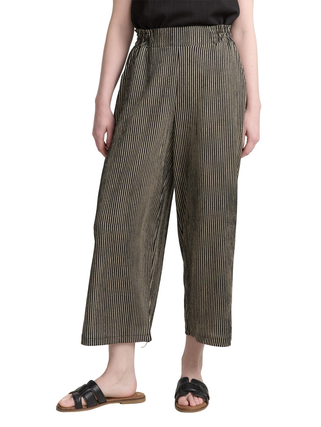 Tom Tailor Denim Damen High Waist Culotte Hose mit elastischem Bund