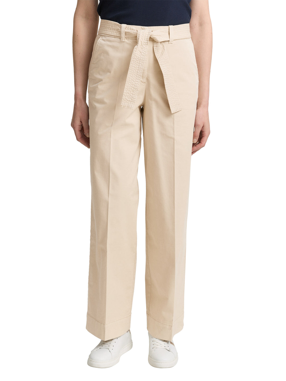 Tom Tailor Denim Damen High Waist Hose mit Bindegürtel