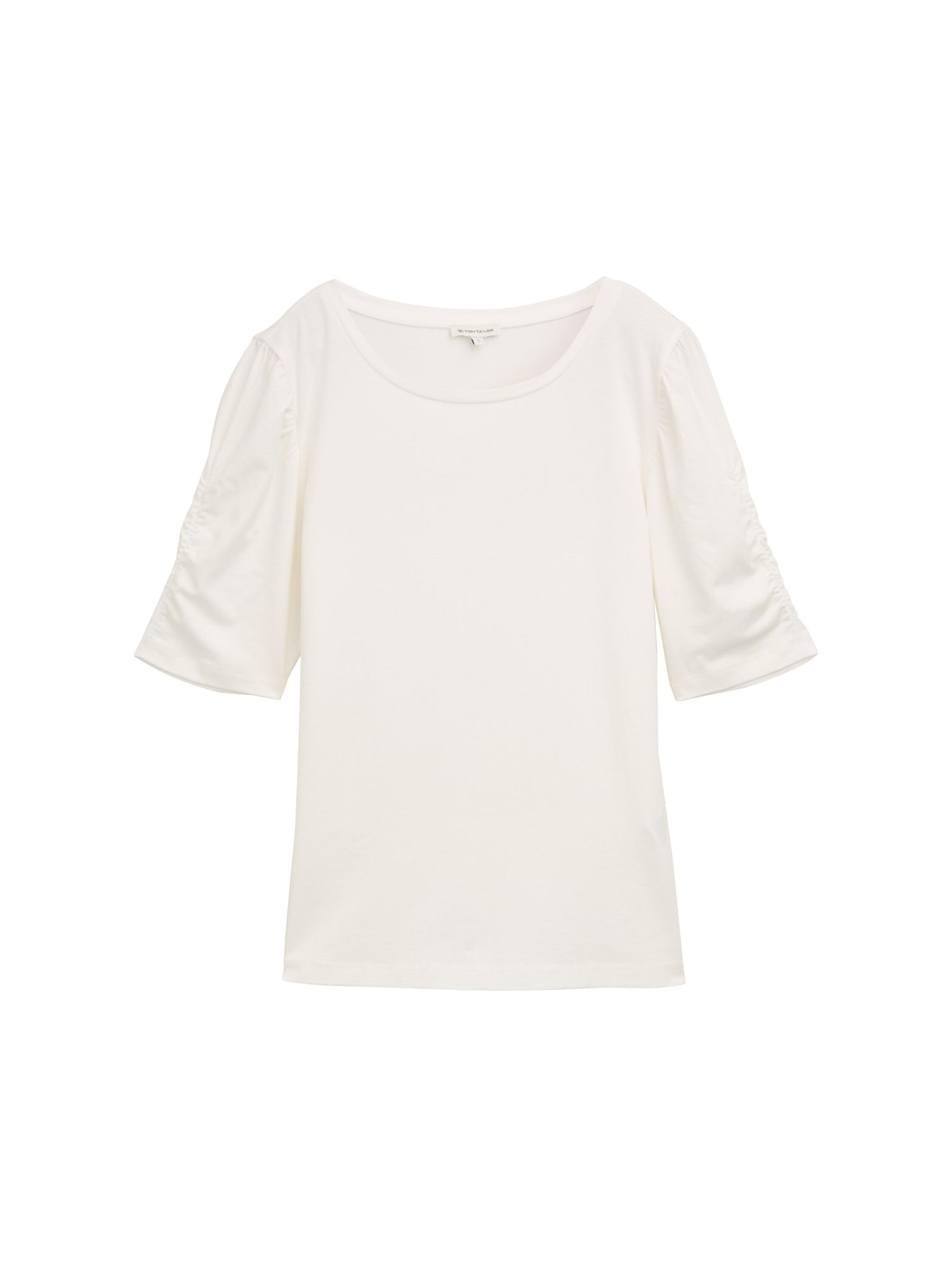 Tom Tailor Denim T-Shirt Damen mit gerafften Ärmeln