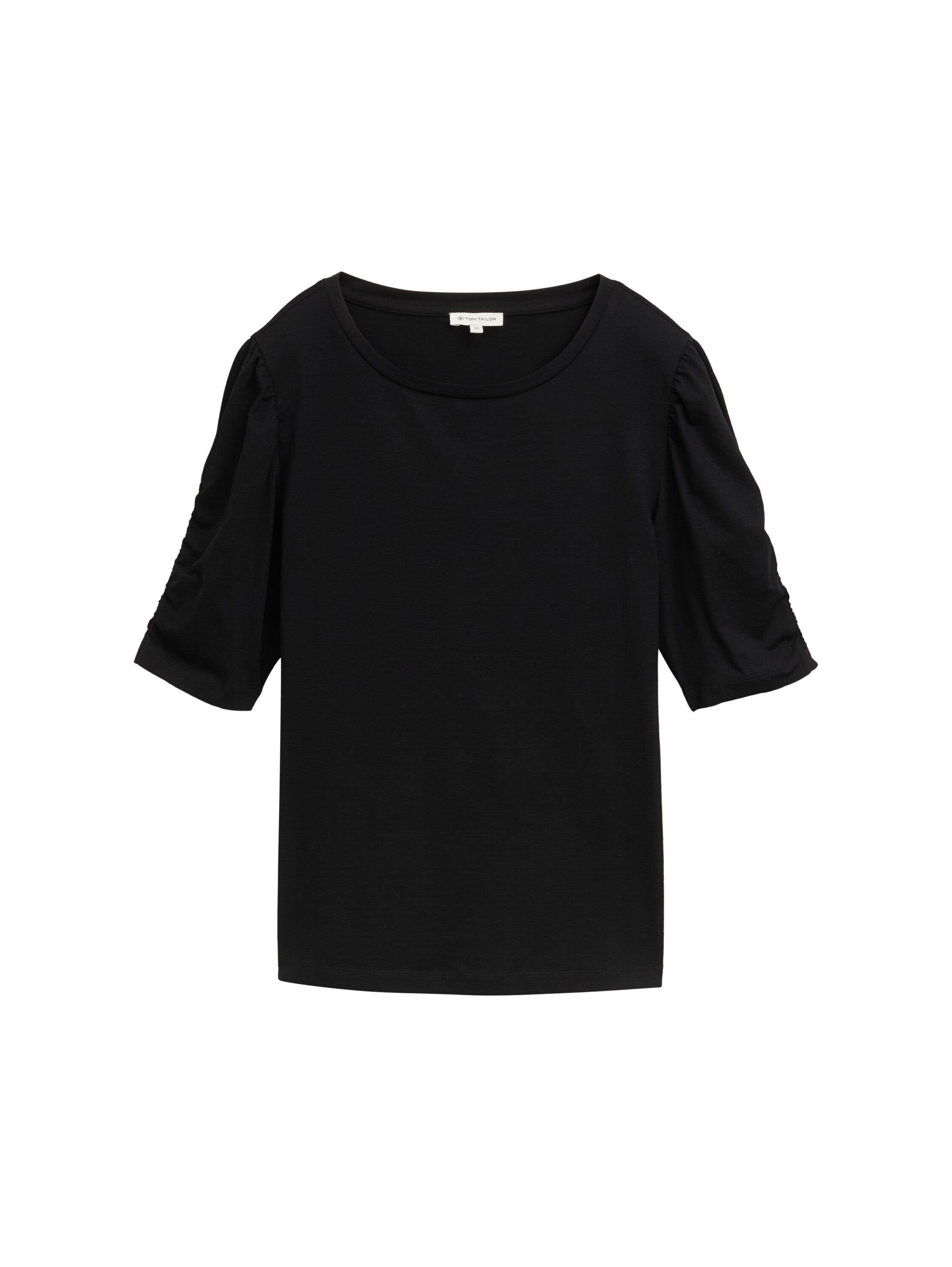 Tom Tailor Denim T-Shirt Damen mit gerafften Ärmeln