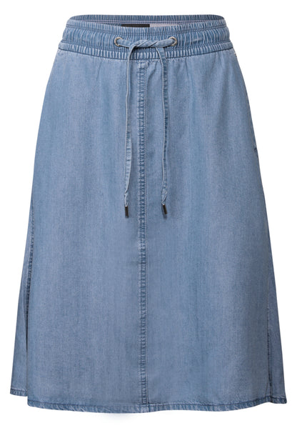 CECIL Knielanger Denim Rock Damen Weich fallend