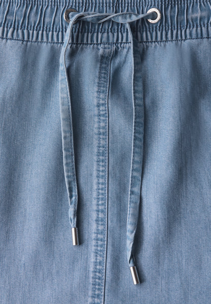 CECIL Knielanger Denim Rock Damen Weich fallend