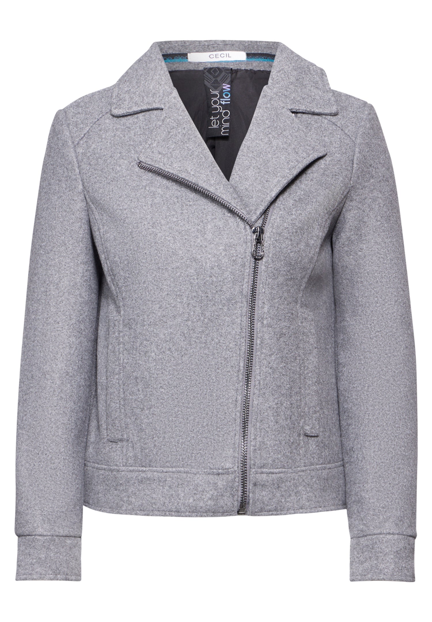 CECIL Bikerjacke in Woll-Optik Damen Schwarz