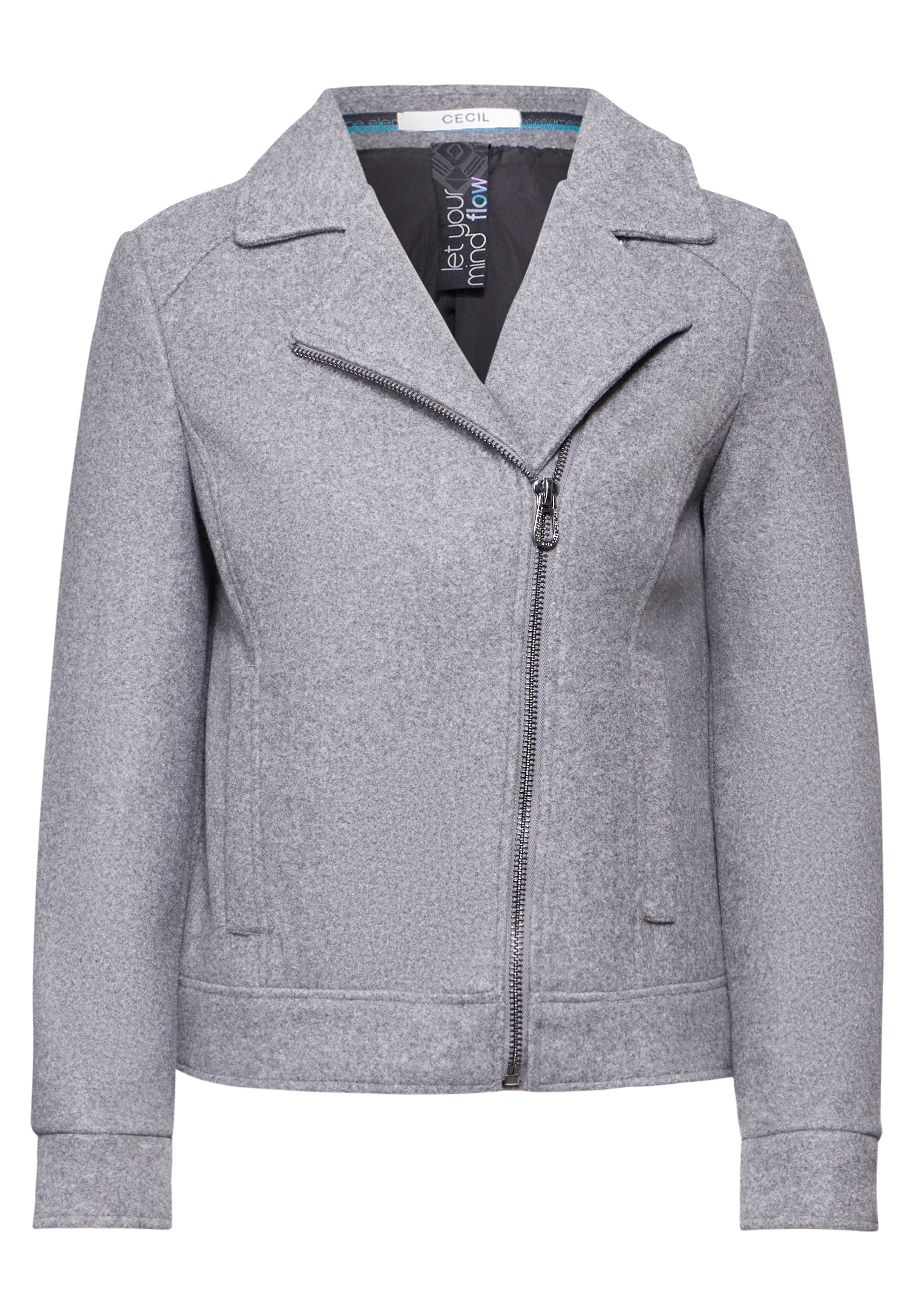 CECIL Bikerjacke in Woll-Optik Damen Schwarz